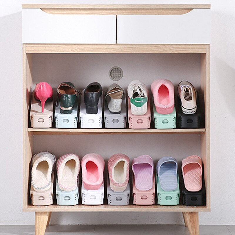 5PCs Double Deck Shoe Rack