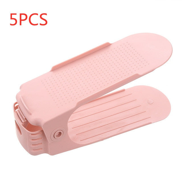5PCs Double Deck Shoe Rack