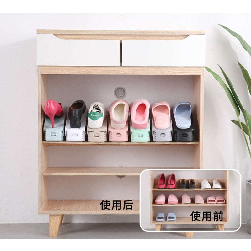 5PCs Double Deck Shoe Rack