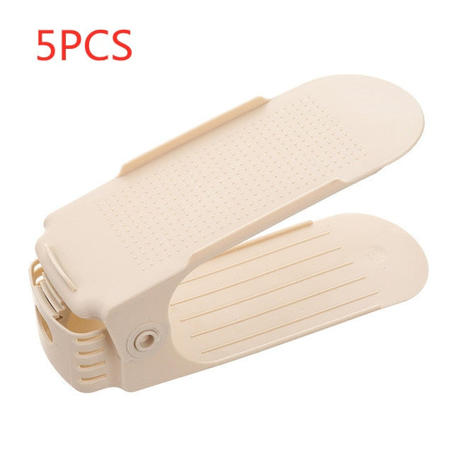 5PCs Double Deck Shoe Rack