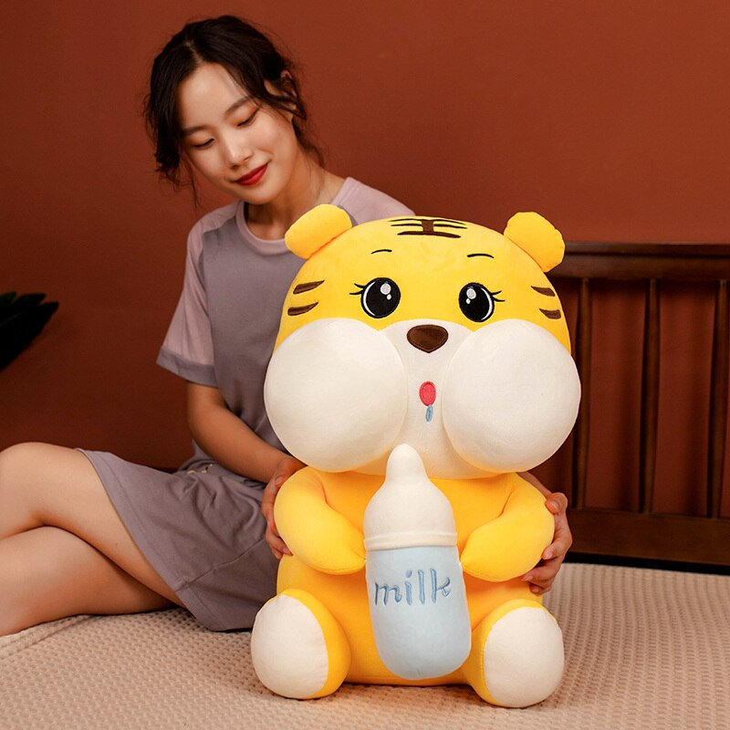 Cute Tiger Hug Milk Bottle