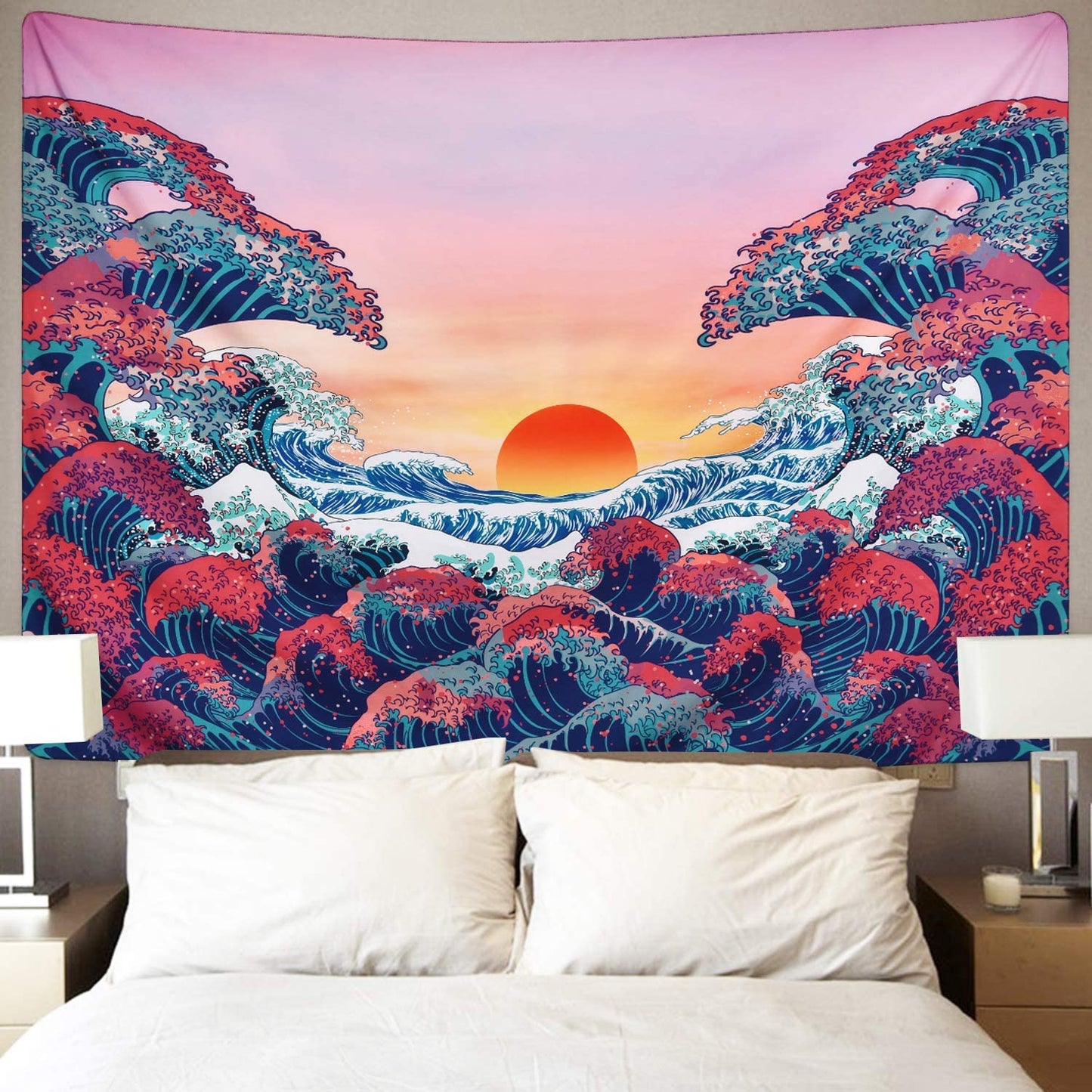 Sunsetaro - Vibrant Colors Ocean Serenity Tapestry