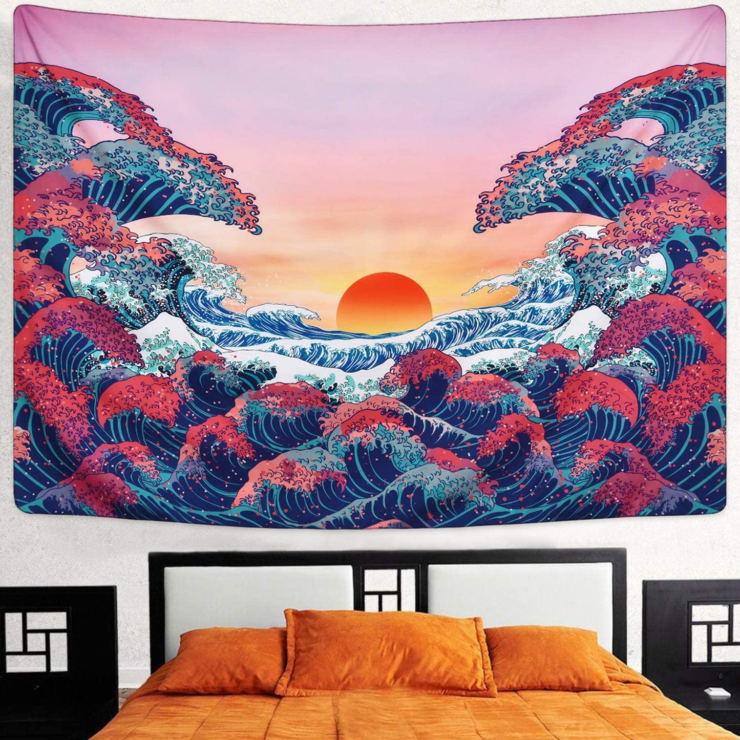 Sunsetaro - Vibrant Colors Ocean Serenity Tapestry
