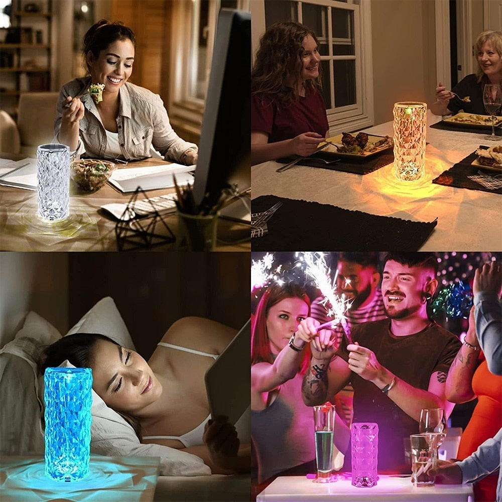 Crystal Table Lamp Rose