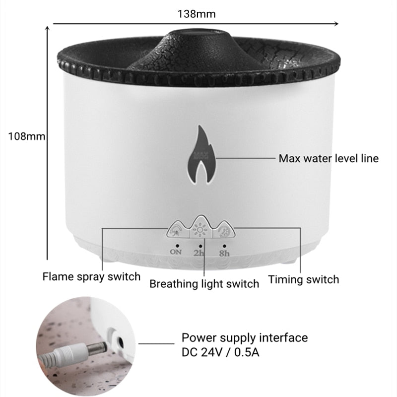 Creative Volcano Aromatherapy Jellyfish Humidifier
