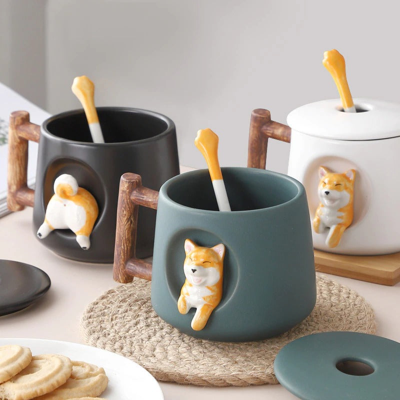 Terramar - 420ml 3D Pattern Cartoon Dog Ceramic Mug