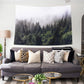 Mystica - Foggy Morning Mountain Forest Tapestry