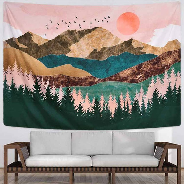 Sunsetara - Colorful Psychedelic Mountain Tapestry