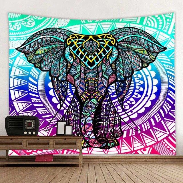 Elefante - Colorful Wise Elephant Mandala Tapestry
