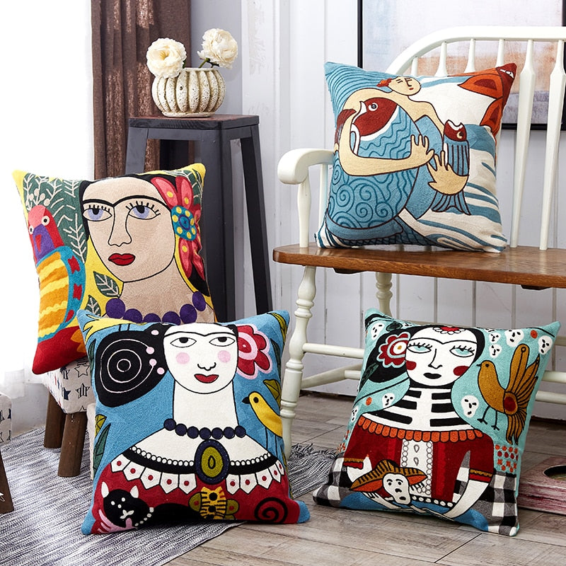 Picassa - Abstract Art Picasso Style Decorative Pillow Cover