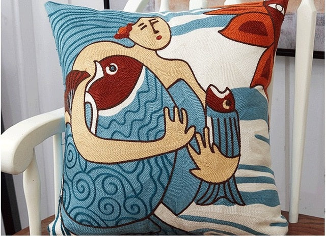Picassa - Abstract Art Picasso Style Decorative Pillow Cover