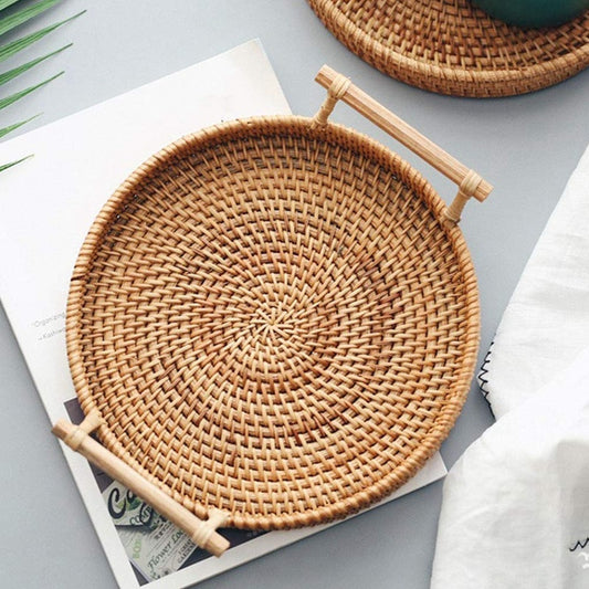 Basketo - Handmade Rattan Decorative Table Tray