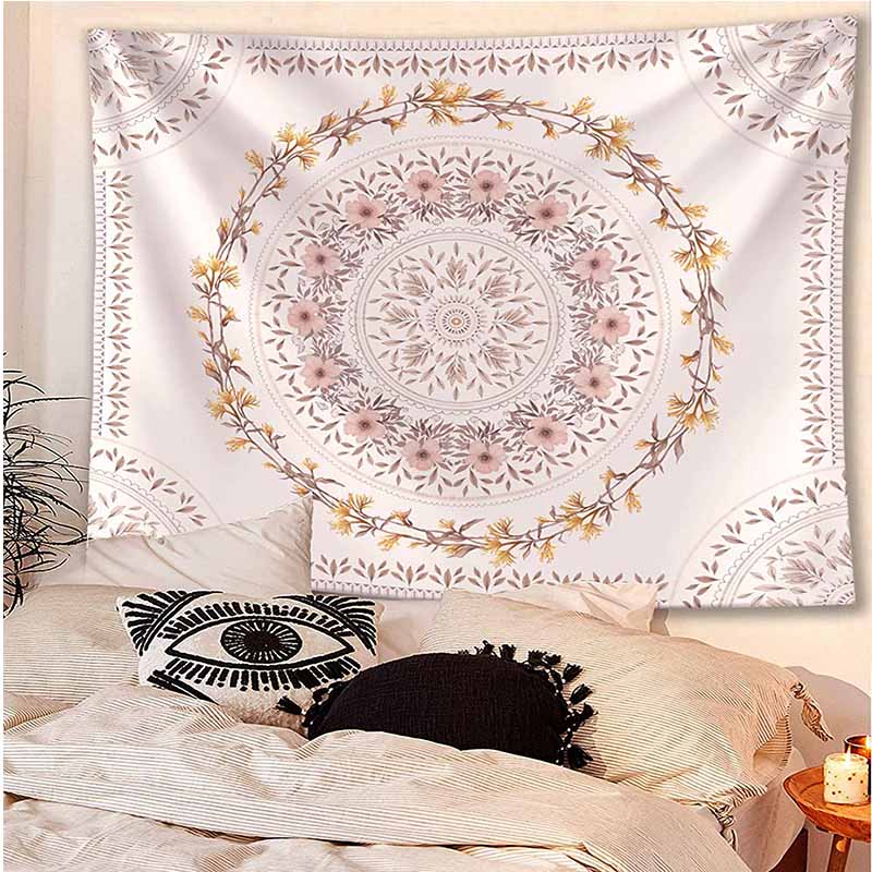 Flor - Blooming Flower Wreath Lavender Garden Tapestry
