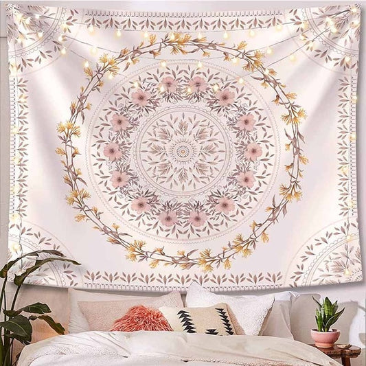 Flor - Blooming Flower Wreath Lavender Garden Tapestry