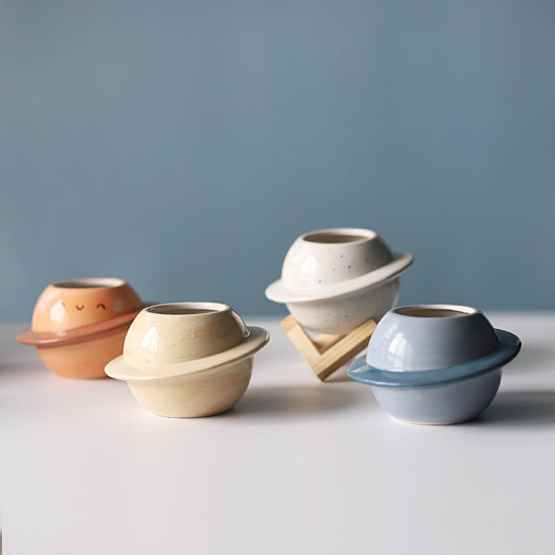 Japet - Planets in the Solar System Ceramic Plant Holder