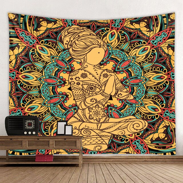 Chakra - Colorful Swirls Yoga Meditation Tapestry