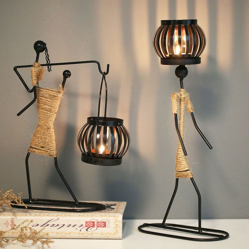 Candlo - Abstract Figure Sculpture Lantern Candle Holder
