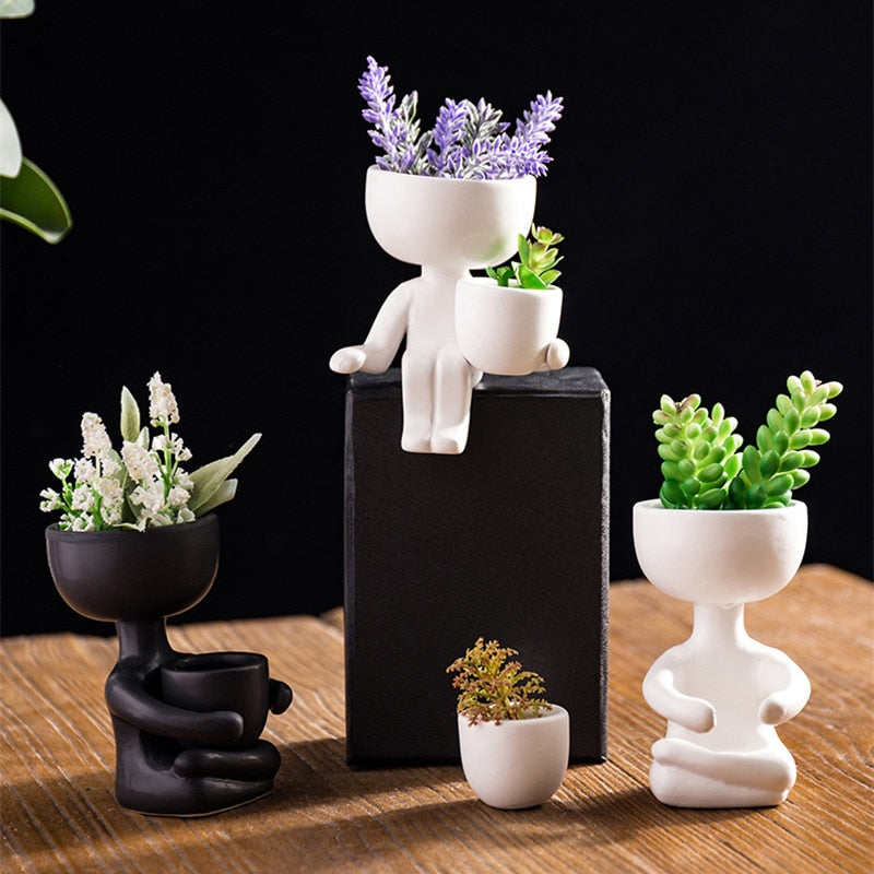 Crato - Colorful Abstract Art Resin Plant Pot