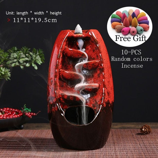 Neval - Mountain River Backflow Ceramic Incense Burner