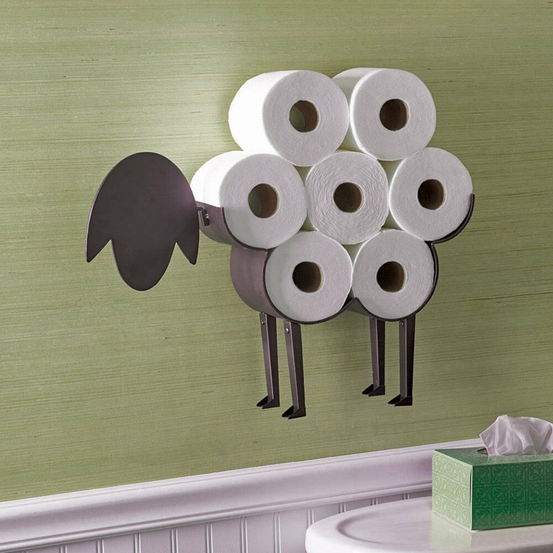 Dolly - Farmhouse Metal Black Sheep Toilet Paper Holder