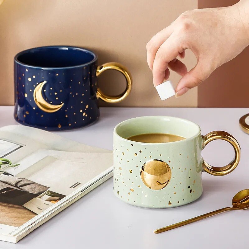 Tiras - Golden Sun & Moon Design Mug