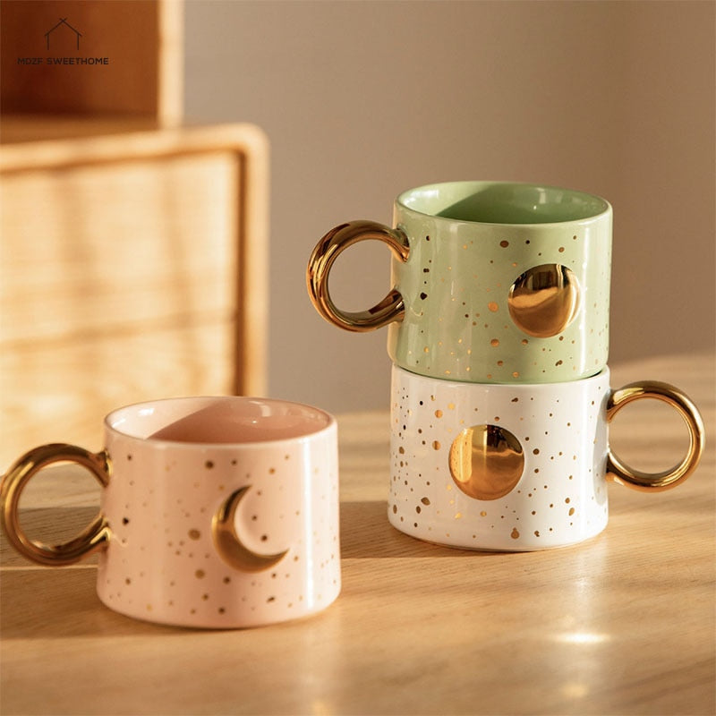 Tiras - Golden Sun & Moon Design Mug
