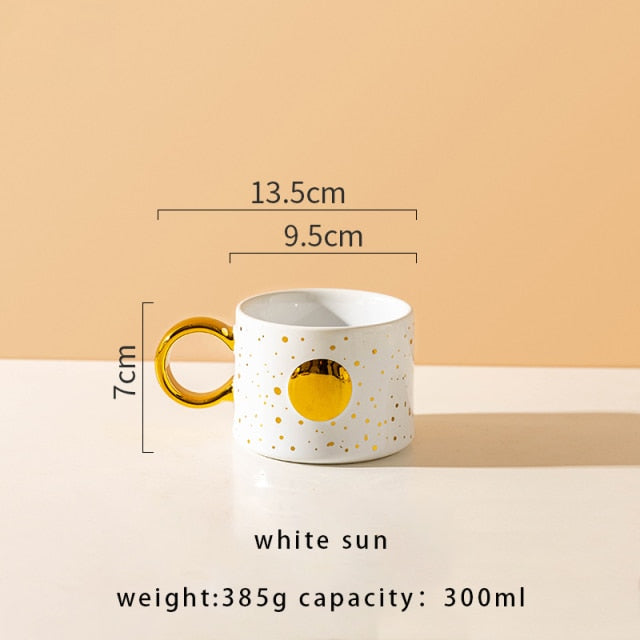 Tiras - Golden Sun & Moon Design Mug