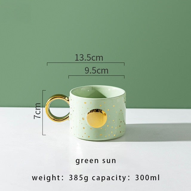 Tiras - Golden Sun & Moon Design Mug
