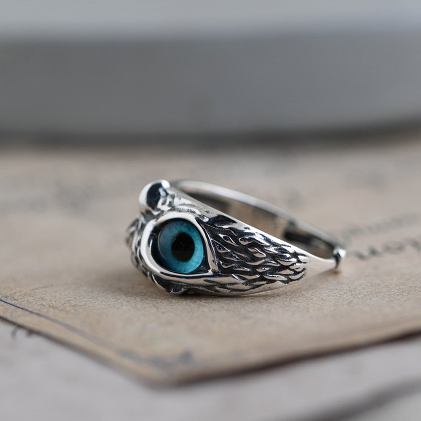 Krypta - Antique Owl Silver Ring