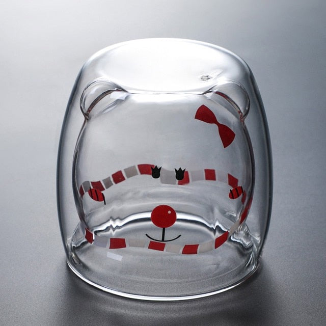 Vatery - Cute Animal Double Wall Glass Mugs
