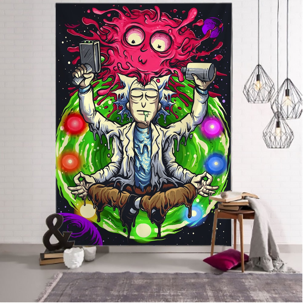 Birk - Psychedelic Meditator Tapestry Wall Hanging Cartoon