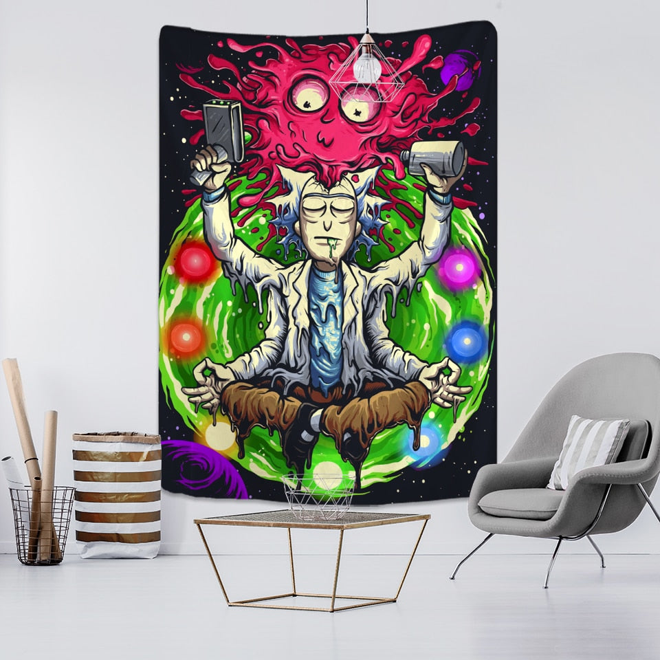 Birk - Psychedelic Meditator Tapestry Wall Hanging Cartoon
