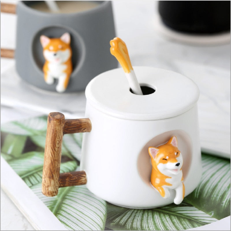 Terramar - 420ml 3D Pattern Cartoon Dog Ceramic Mug
