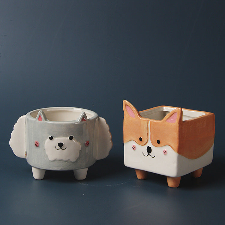 Fanima - Cute Cartoon Succulent Ceramic Flower Pot