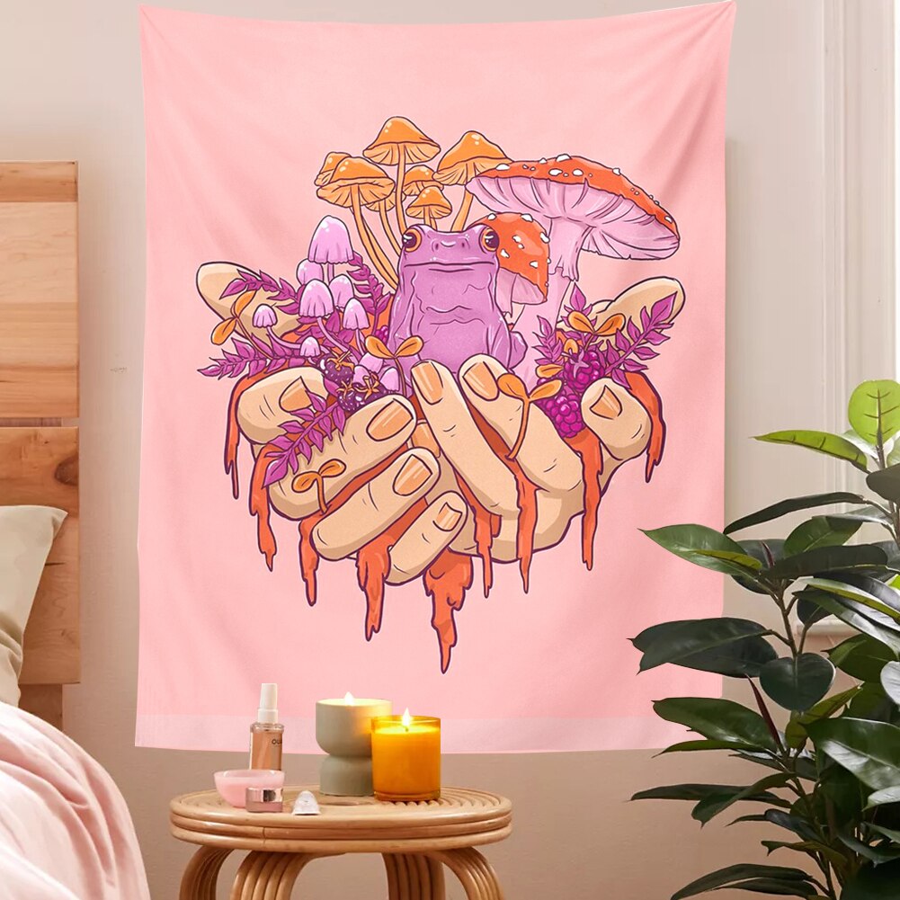 Parrut - Psychedelic Mushroom Frog Wall Tapestry