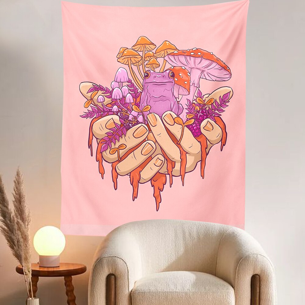 Parrut - Psychedelic Mushroom Frog Wall Tapestry