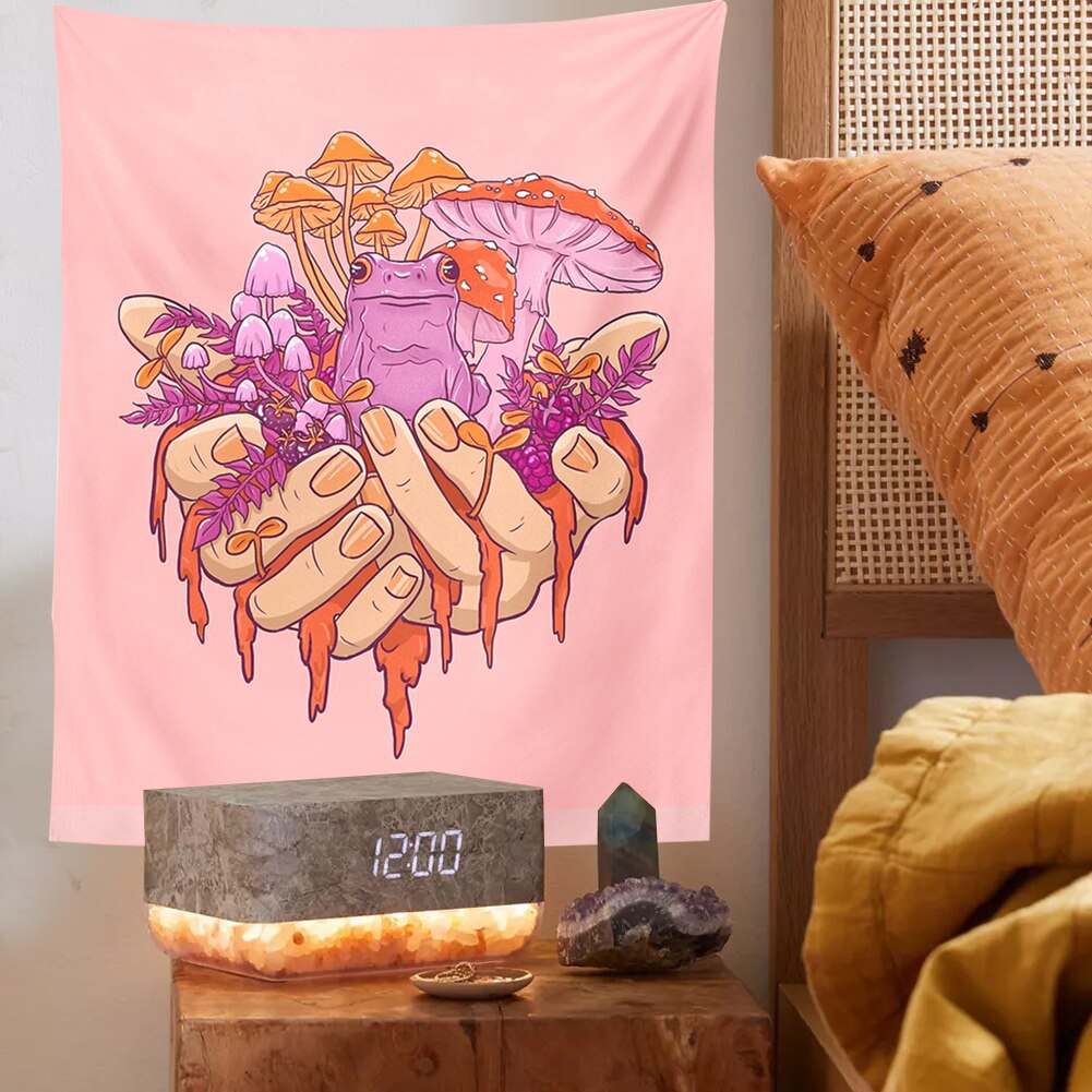 Parrut - Psychedelic Mushroom Frog Wall Tapestry