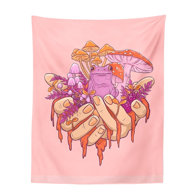 Parrut - Psychedelic Mushroom Frog Wall Tapestry
