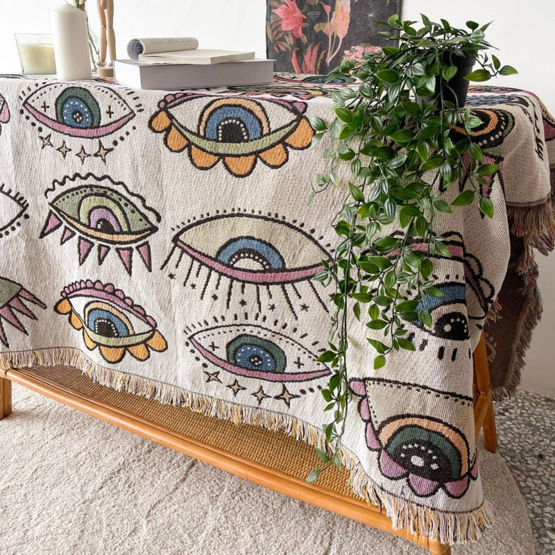 Mystik - Mystical Eyes Pattern Woven Throw Blanket