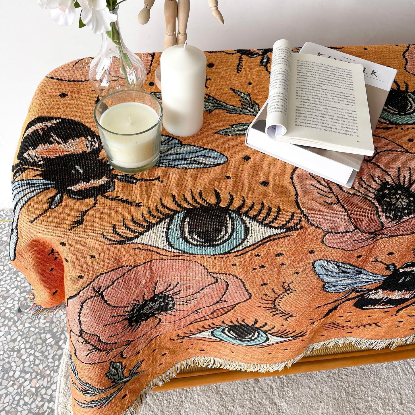 Cayar - Bees Eyes Nordic Woven Throw Blanket
