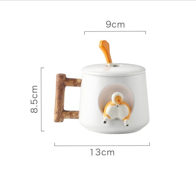 Terramar - 420ml 3D Pattern Cartoon Dog Ceramic Mug