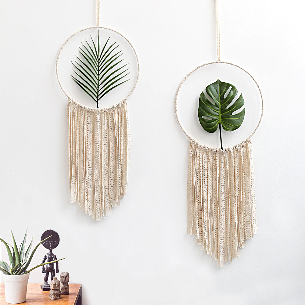 Turtulo - Handmade Leaf Macrame Dream Catcher Wall Hanging