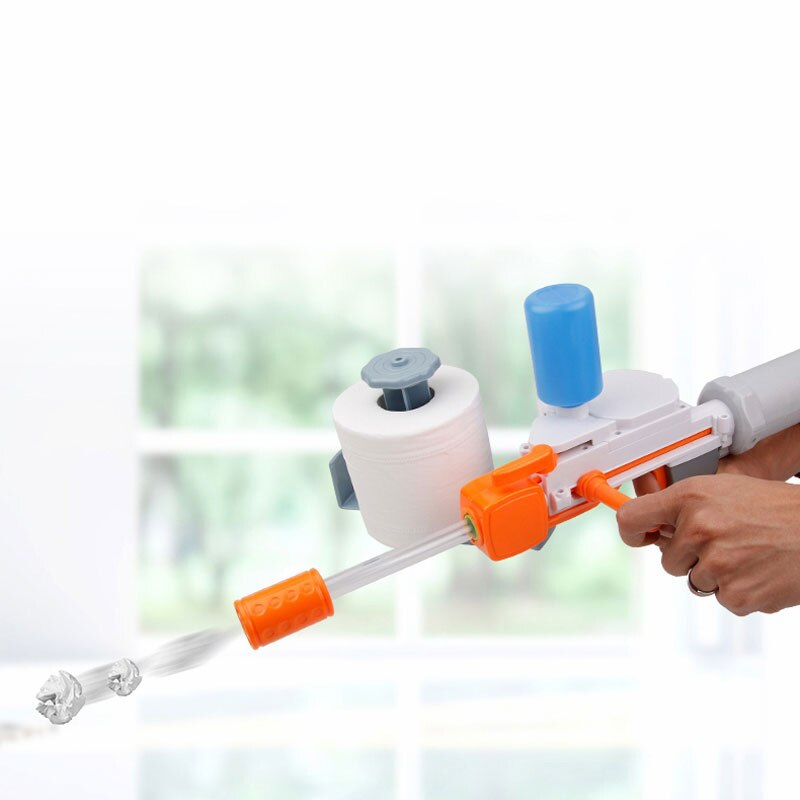 Toilet paper gun toy