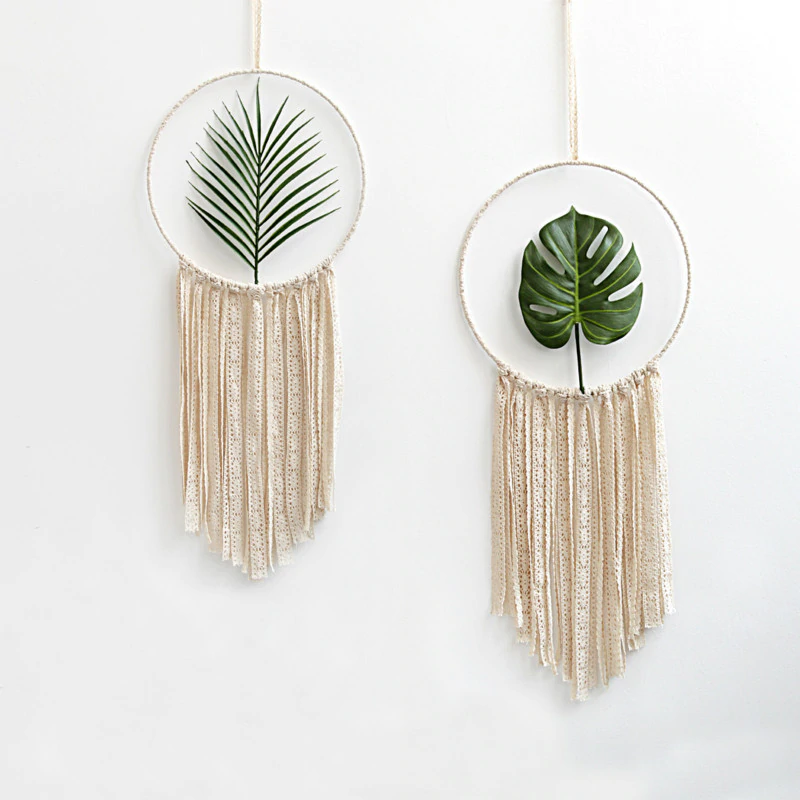 Turtulo - Handmade Leaf Macrame Dream Catcher Wall Hanging