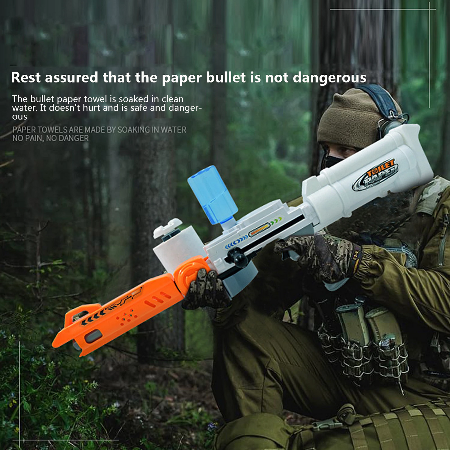 Toilet paper gun toy