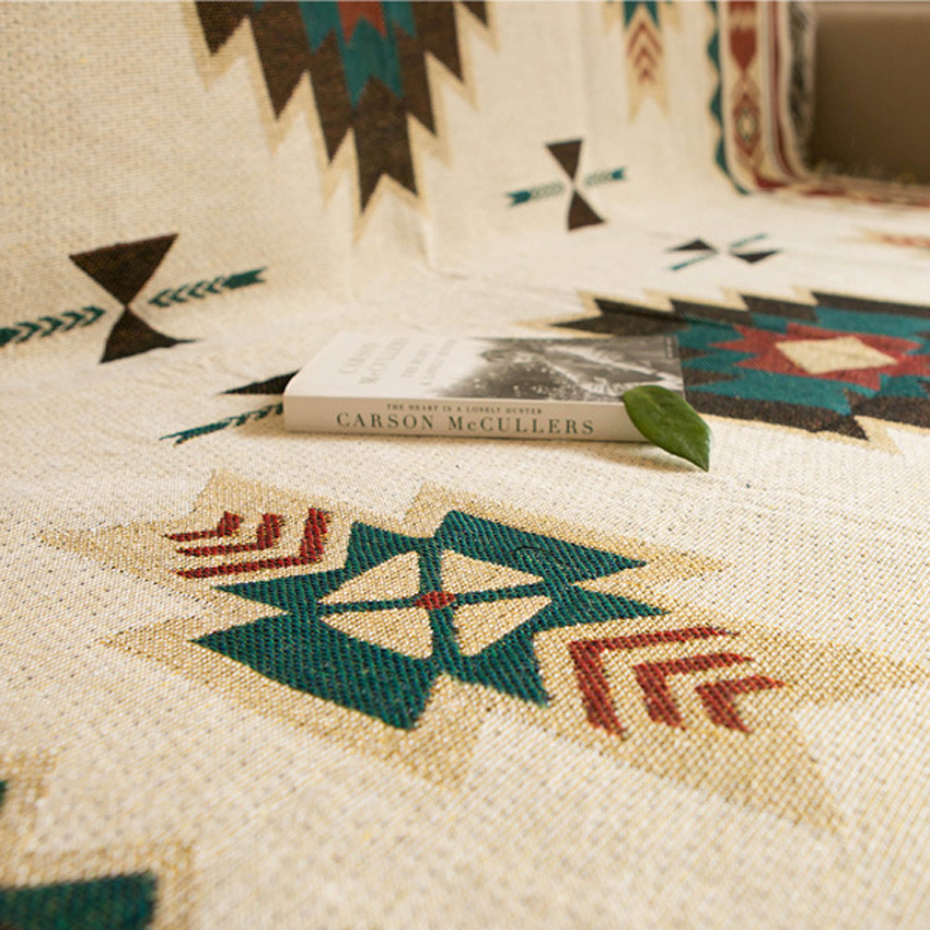 Geometrya - Tribal Bohemian Aztec Fringe Throw Blanket