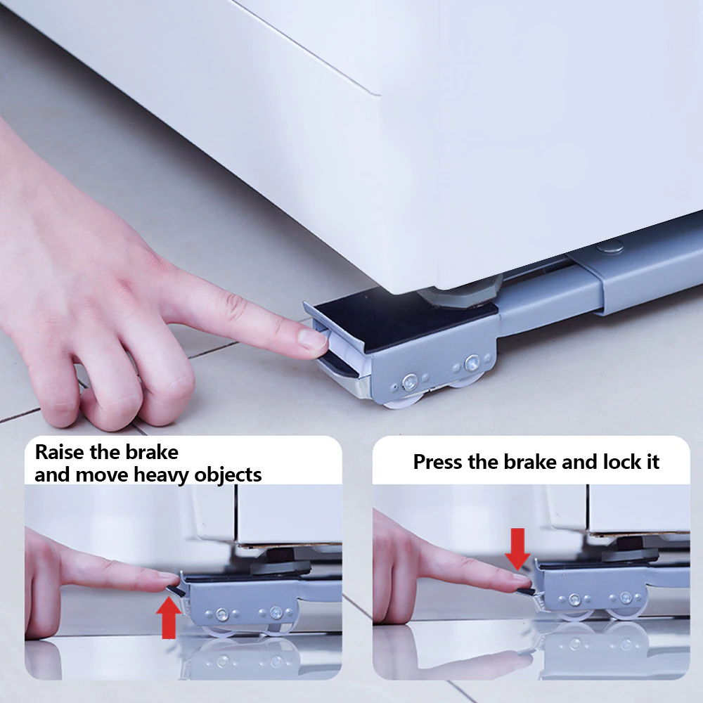 Adjustable heavy home appliance sliding system