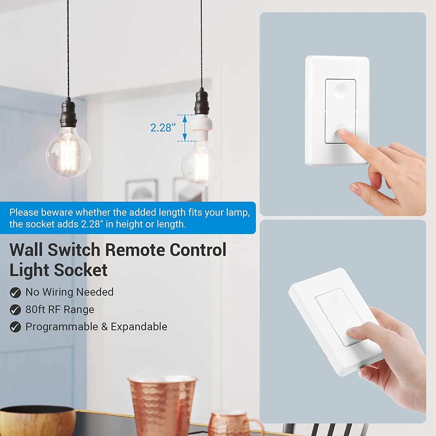 Wall mountable remote light kit