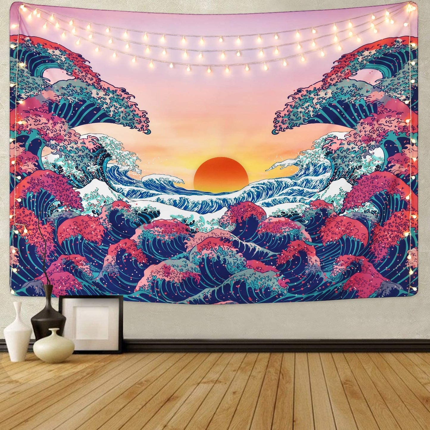 Sunsetaro - Vibrant Colors Ocean Serenity Tapestry