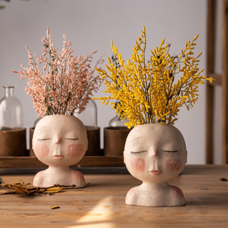 Sculto - Doll Face Resin Flower Pot